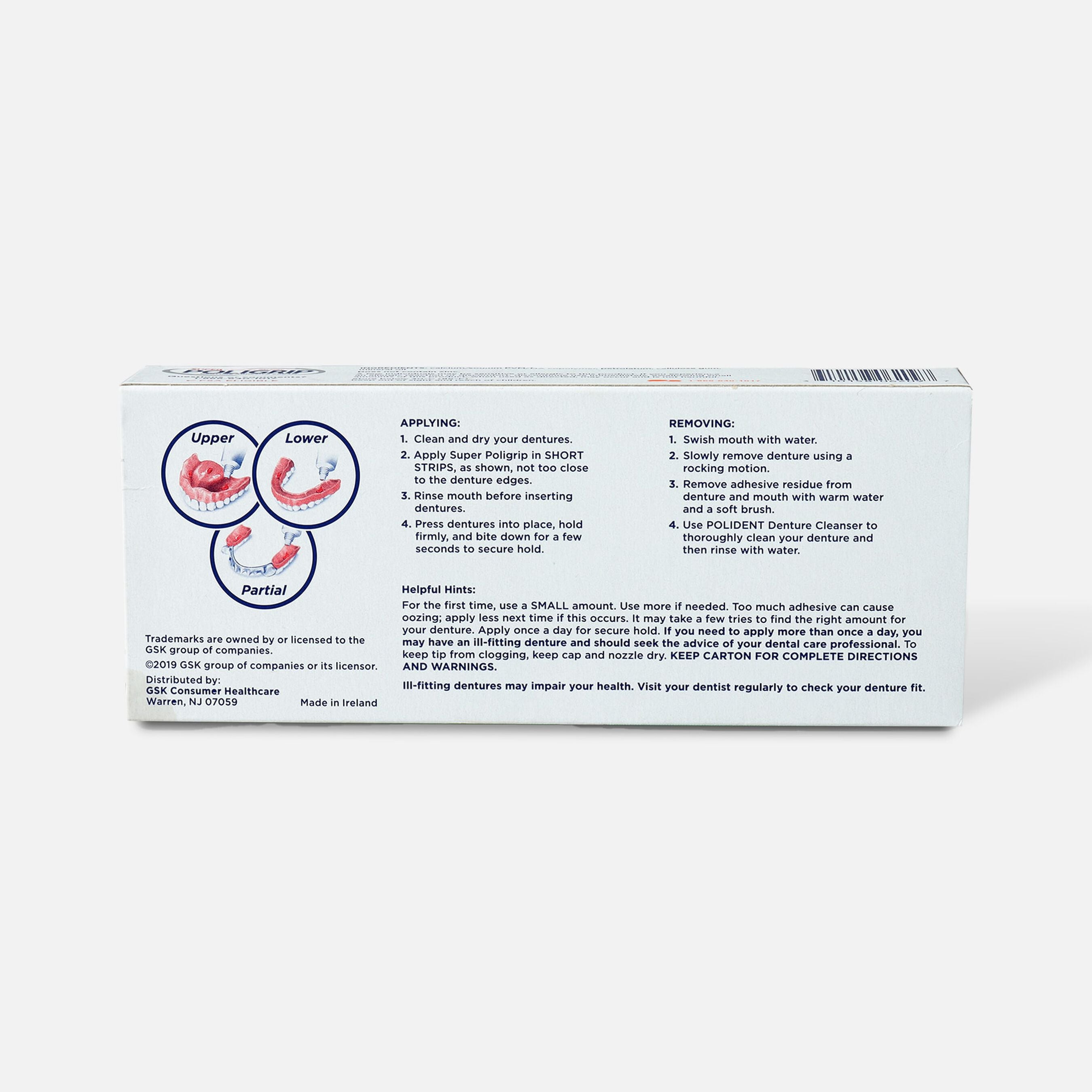 FSA Eligible Super Poligrip Free Formula Zinc Free Denture Adhesive ...