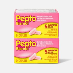 Pepto Caplets, Unflavored, 24 ct. (2-Pack)