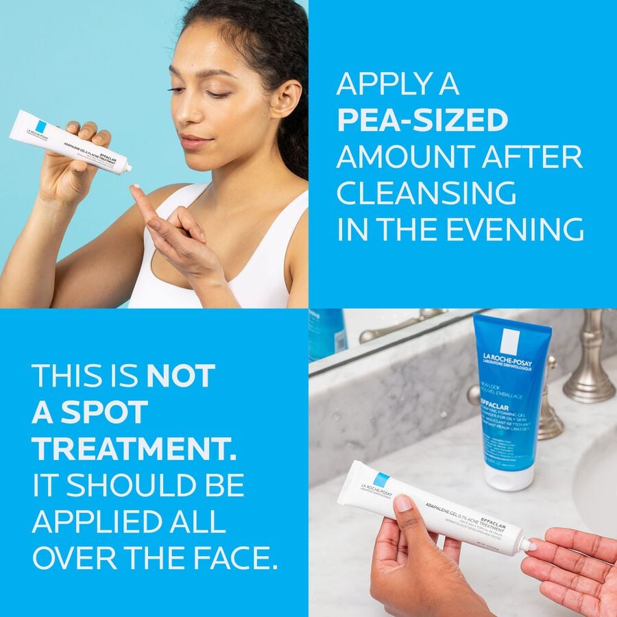La Roche-Posay Effaclar Adapalene Gel 0.1%, Retinoid Acne Treatment, 1.6 oz., , large image number 2
