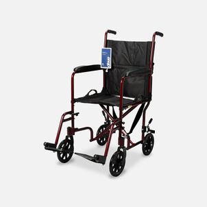 Drive Lightweight Transport Chair, 19", Red