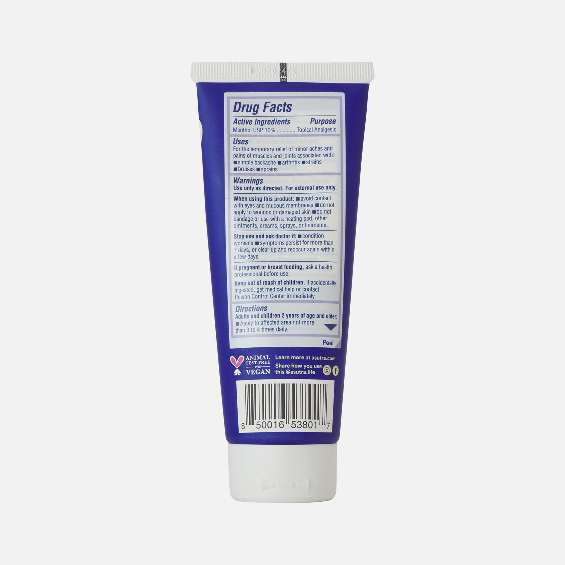 FSA Eligible Asutra Relieve Your Pain Menthol and Magnesium Cream FSA