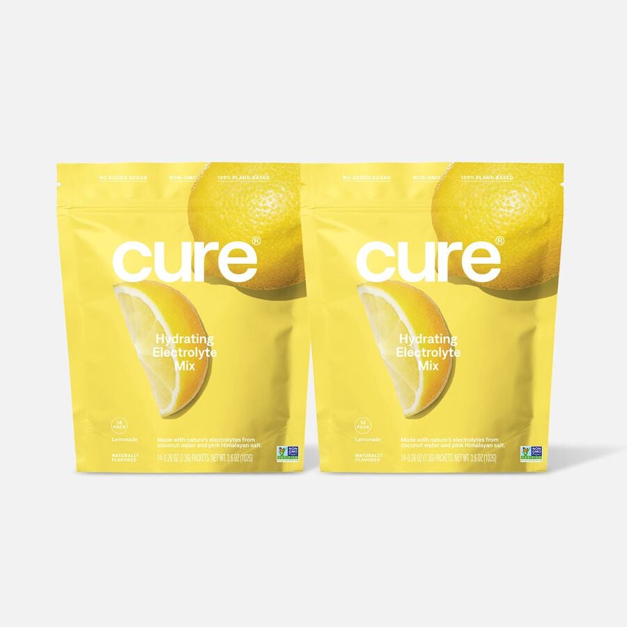 Cure Hydrating Lemonade Electrolyte Mix, 14 ct. Pouch (2-Pack), , large image number 0