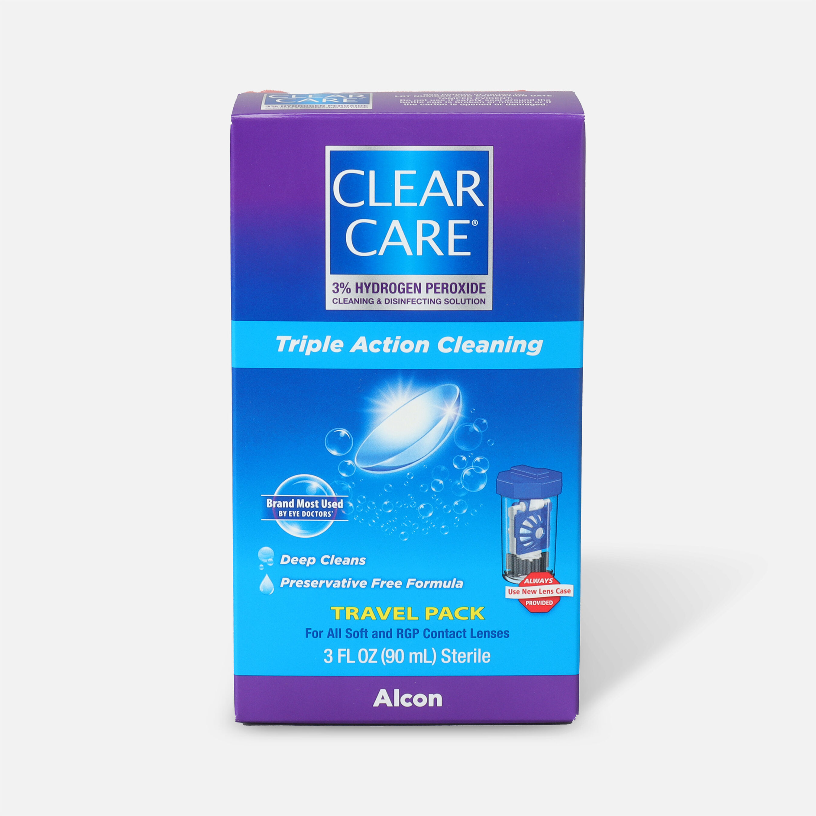 Clear Care Triple Action Cleaning Contact Travel Pack 3 oz