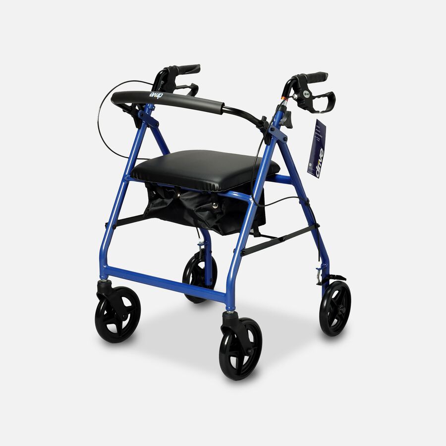 Drive Aluminum Rollator with Fold Up and Removable Back Support, 8" Casters, Blue, , large image number 0