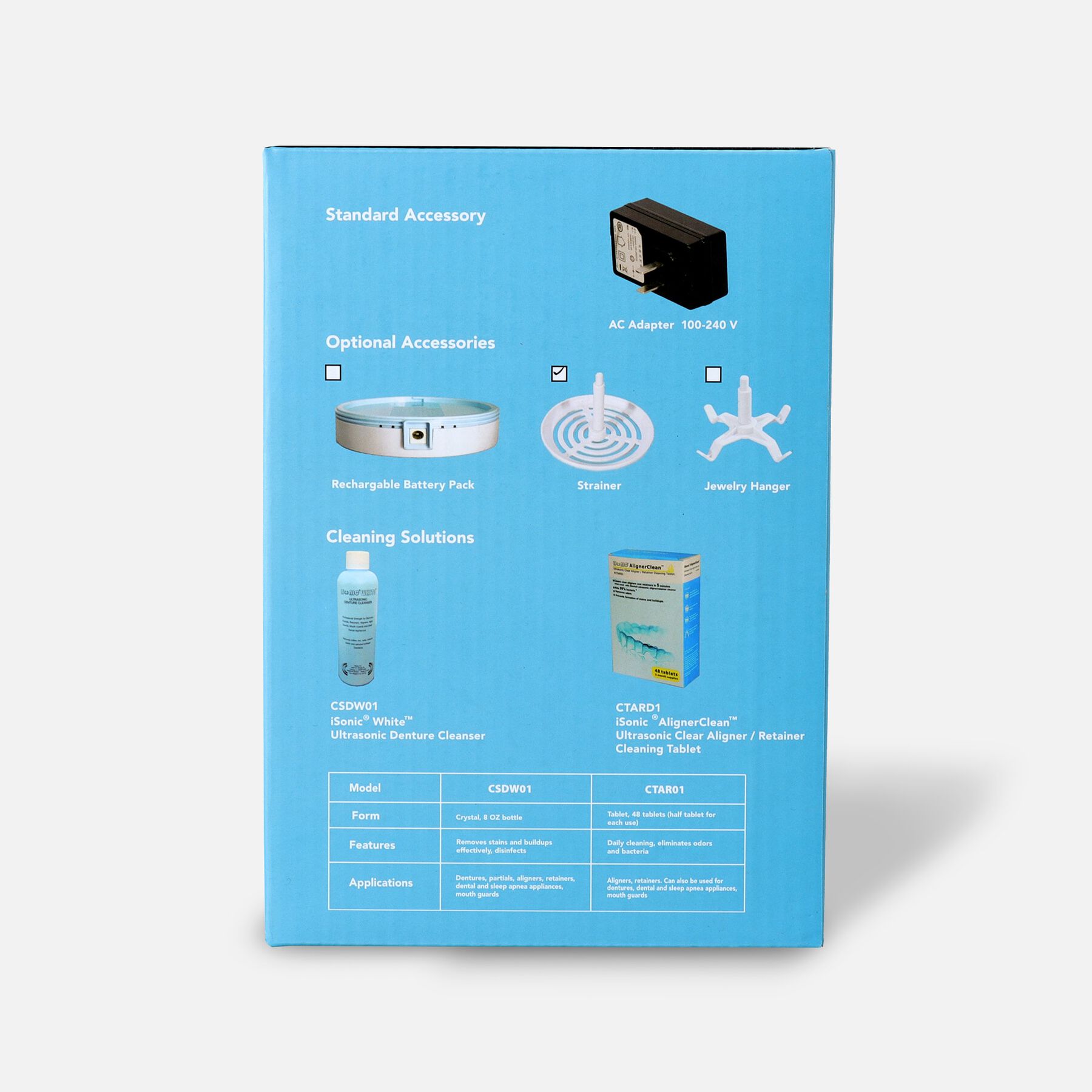 iSonic Ultrasonic Portable Denture & Retainer Cleaner DS180