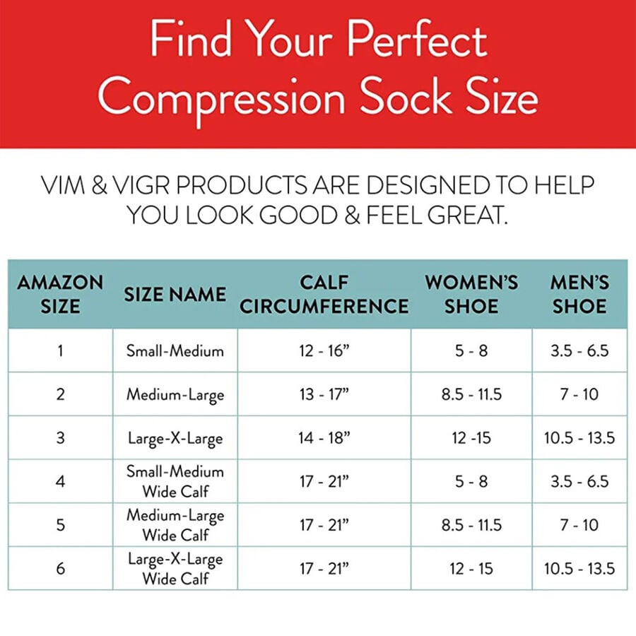 VIM & VIGR Cotton Compression Socks, Heathered Collection Navy, Wide Calf L/XL, 30-40 mmHg, , large image number 3