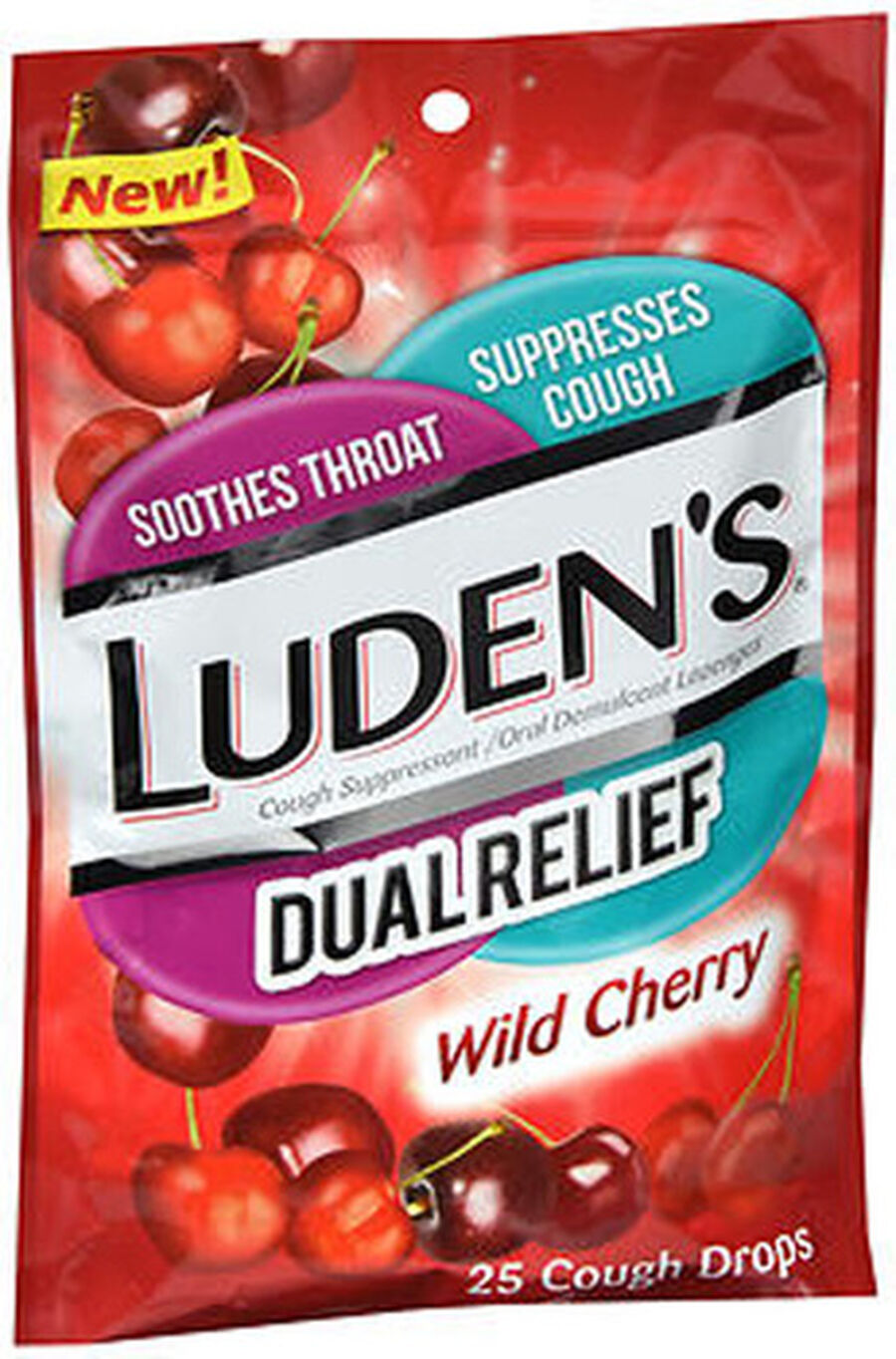 Luden's Dual Relief Wild Cherry Cough Drops, 25 ct.