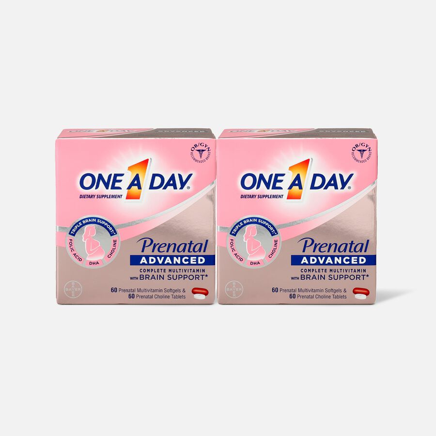 One A Day Women's Prenatal Advanced Vitamins, 60+60 ct. (2-Pack), , large image number 0