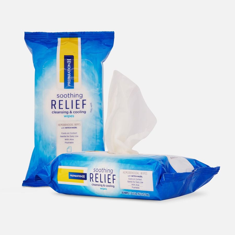Preparation H Soothing Relief Cleansing & Cooling Wipes, 60 ct. (2-Pack), , large image number 0