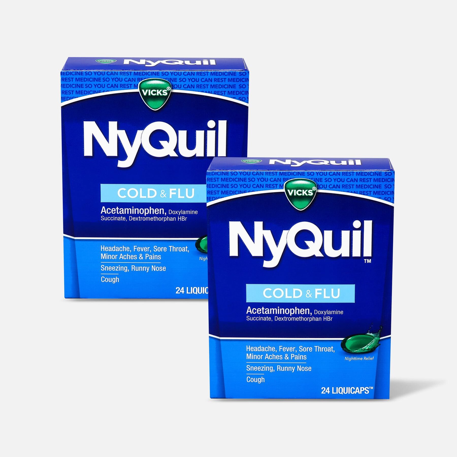 FSA Eligible Vicks NyQuil Cold and Flu Liquicaps, 24 ct. (2Pack) FSA