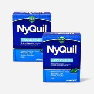 Vicks NyQuil Cold and Flu Liquicaps, 24 ct. (2-Pack)