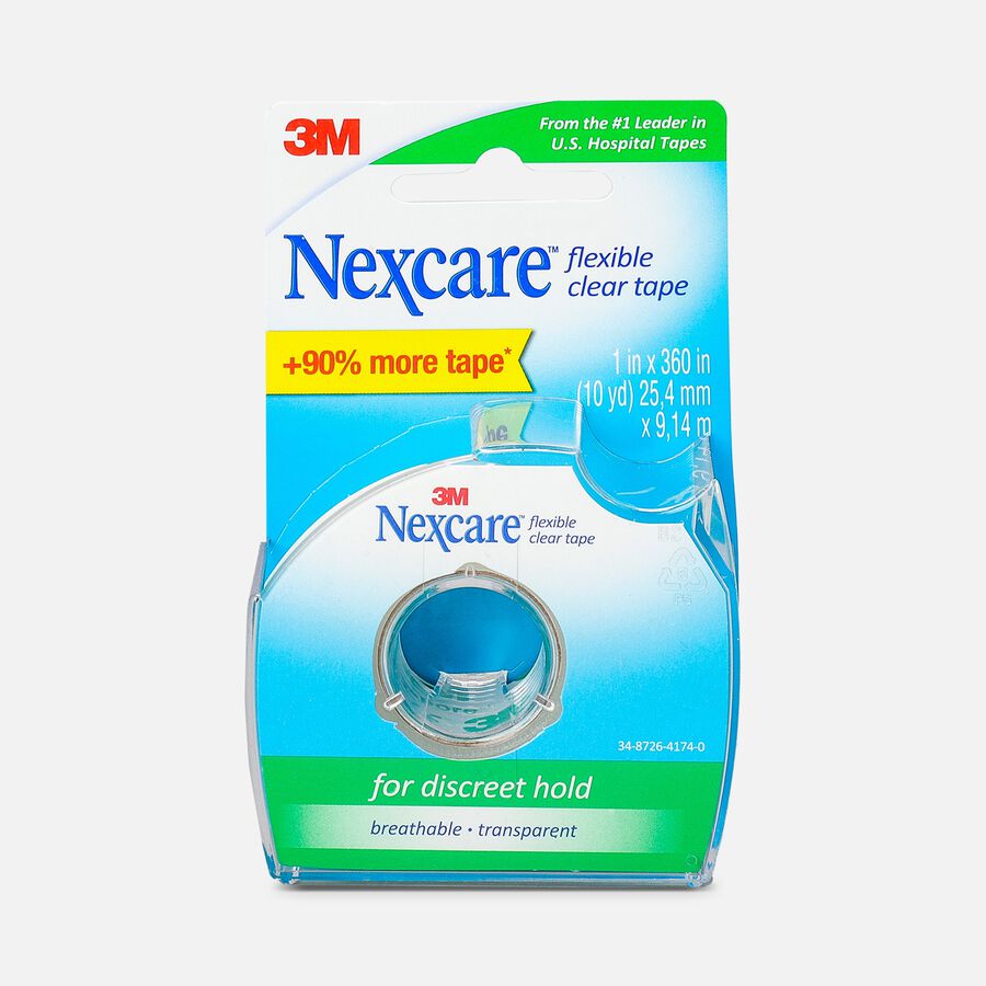 Nexcare Flexible Clear First Aid Tape Dispenser, 1" x 10 yds, , large image number 0