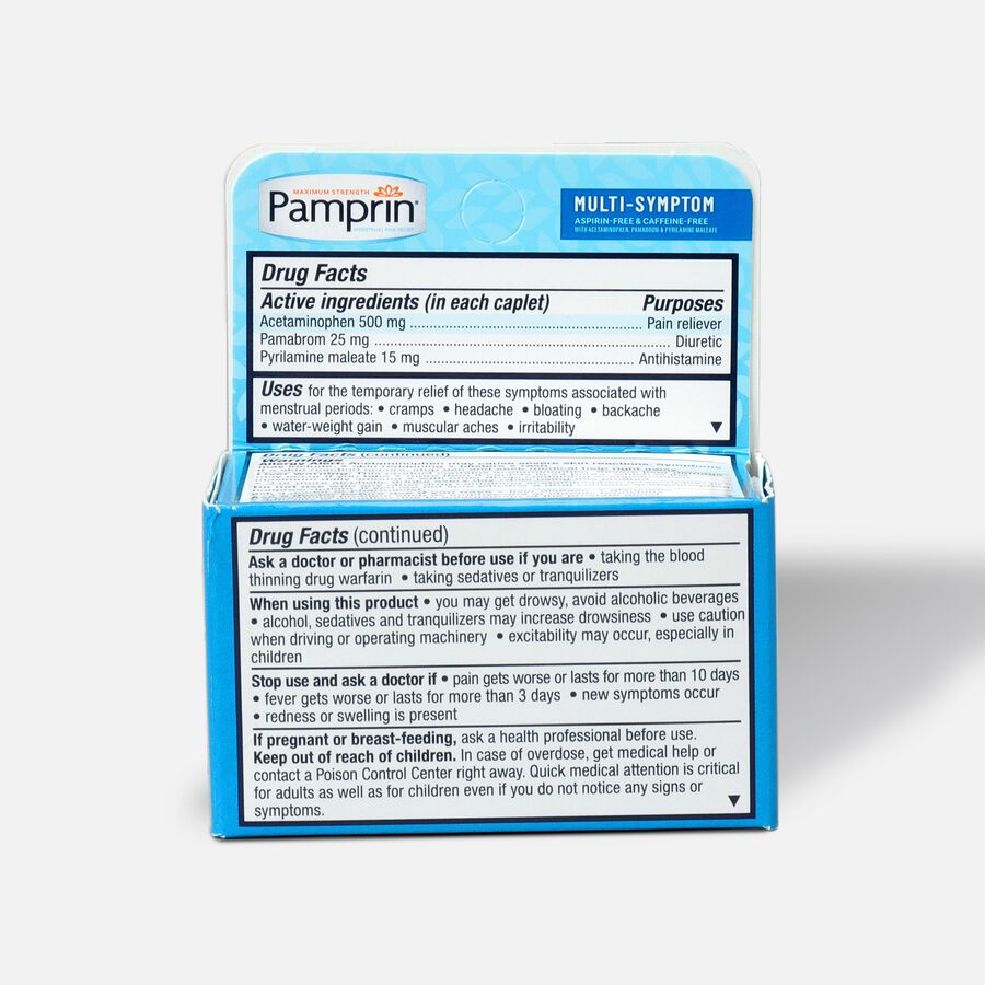 Pamprin Maximum Strength Multi-Symptom Menstrual Pain Relief - 20 ct., , large image number 2