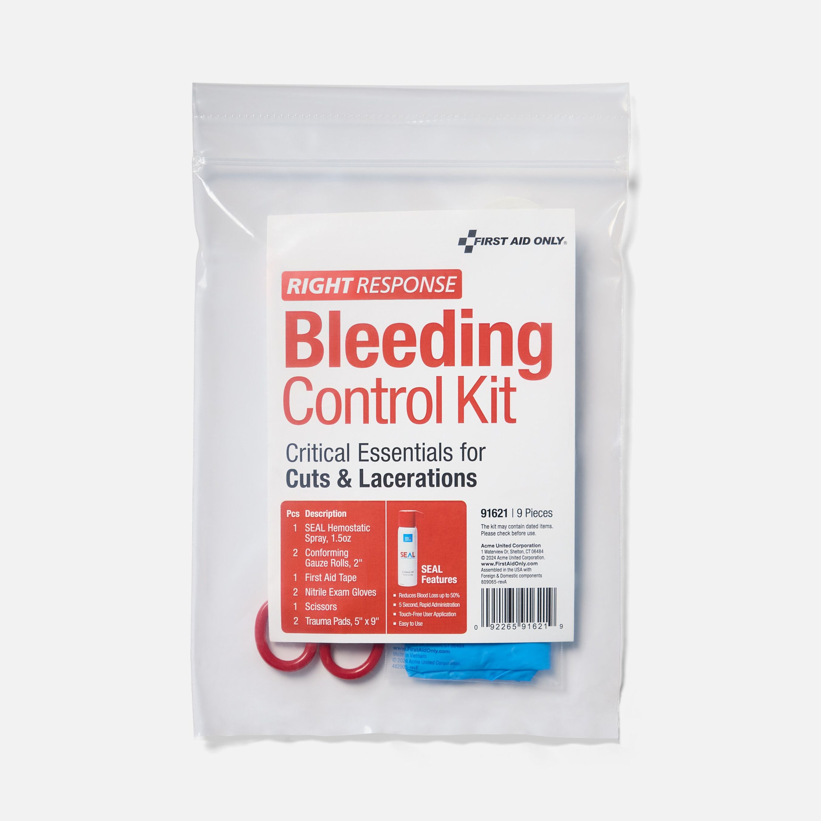 FSA Eligible First Aid Only Critical Essentials Bleeding Control Kit ...