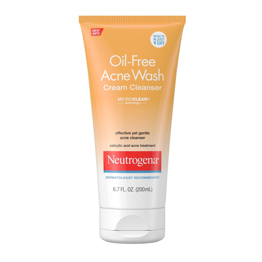 Neutrogena Oil-Free Acne Wash Cream Cleanser, 6.7 fl oz., , large image number 0