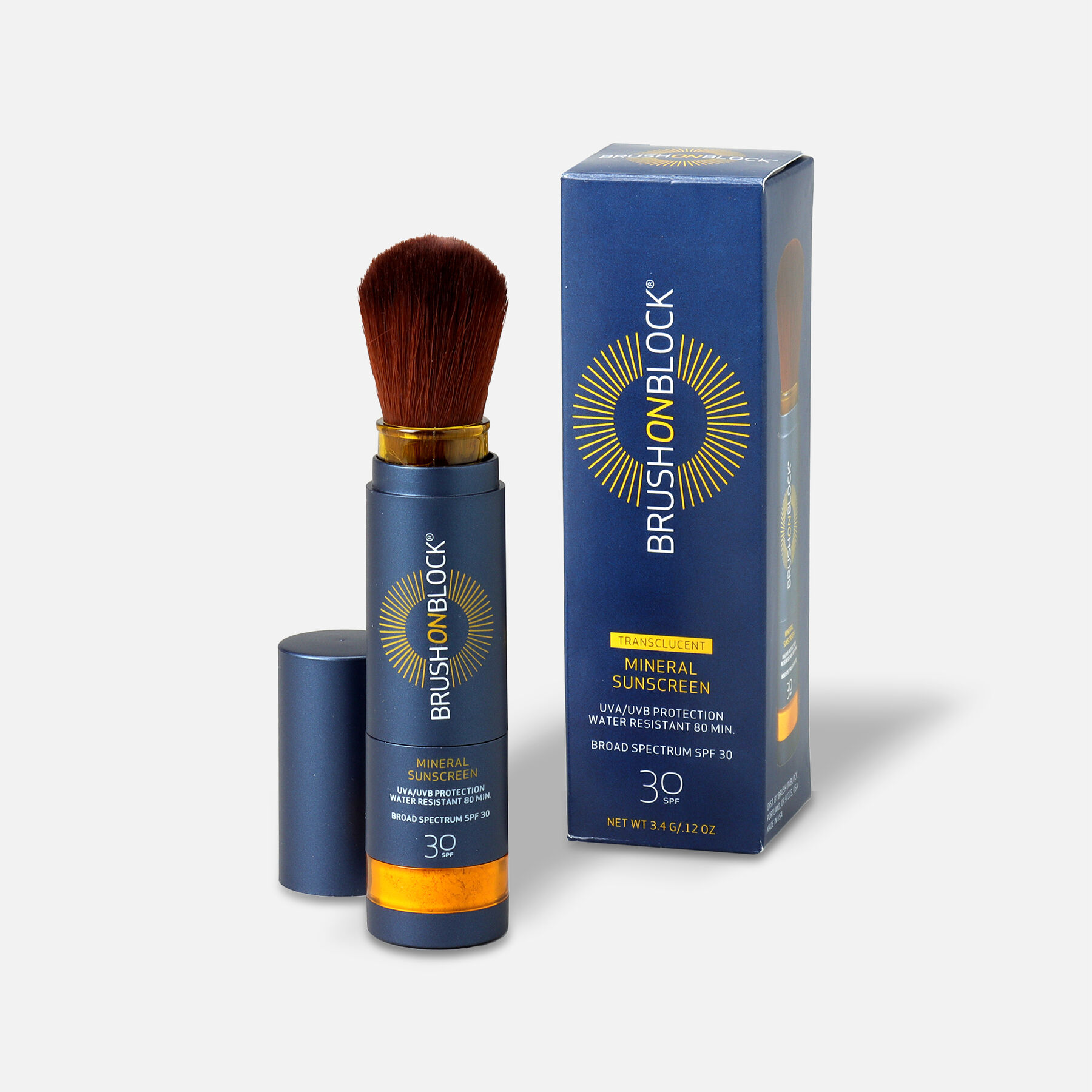 FSA Eligible Brush on Block Facial Mineral Sunscreen Powder, SPF 30, 3.4g