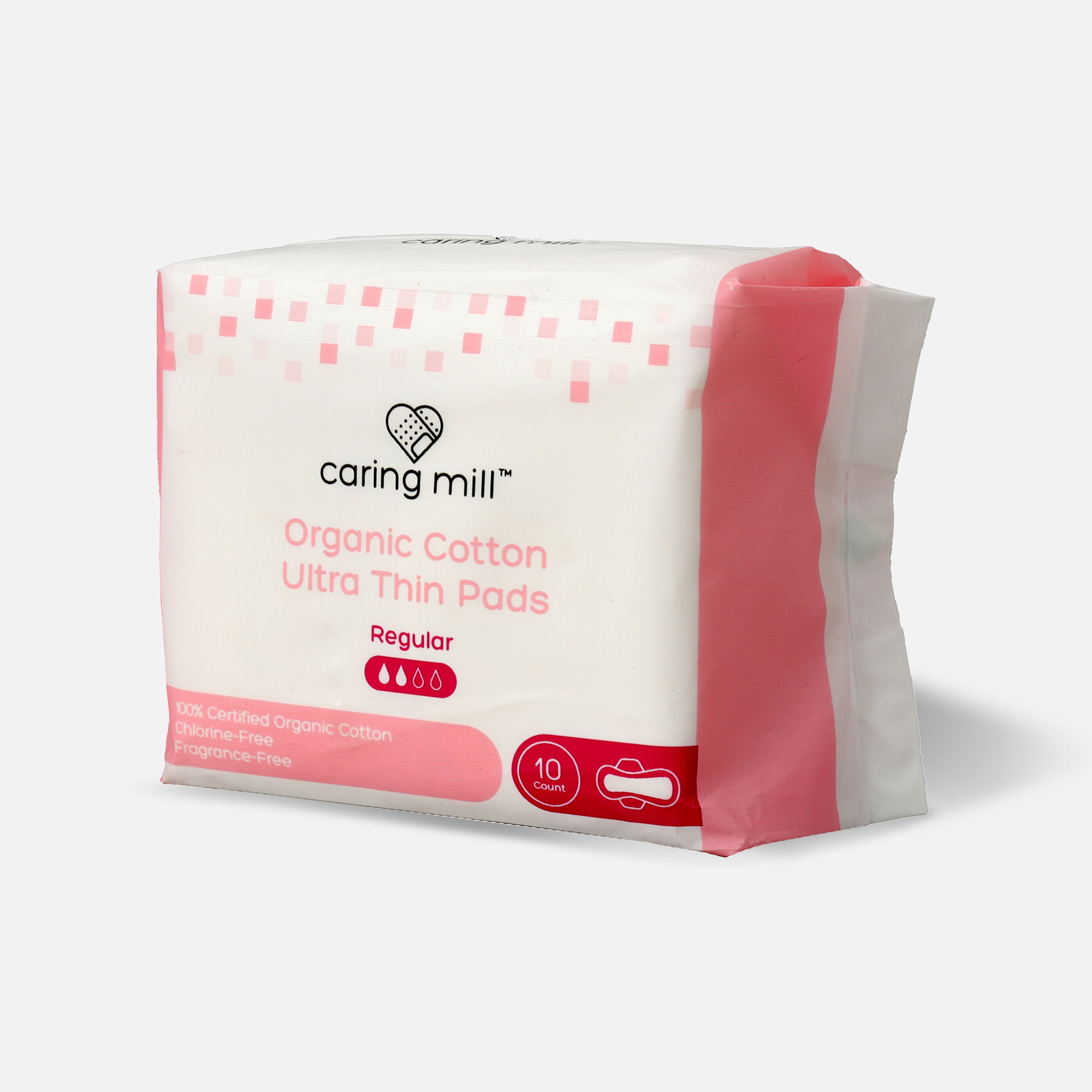 Caring Mill™ Organic Cotton Ultra Thin Pads, Regular, 10ct
