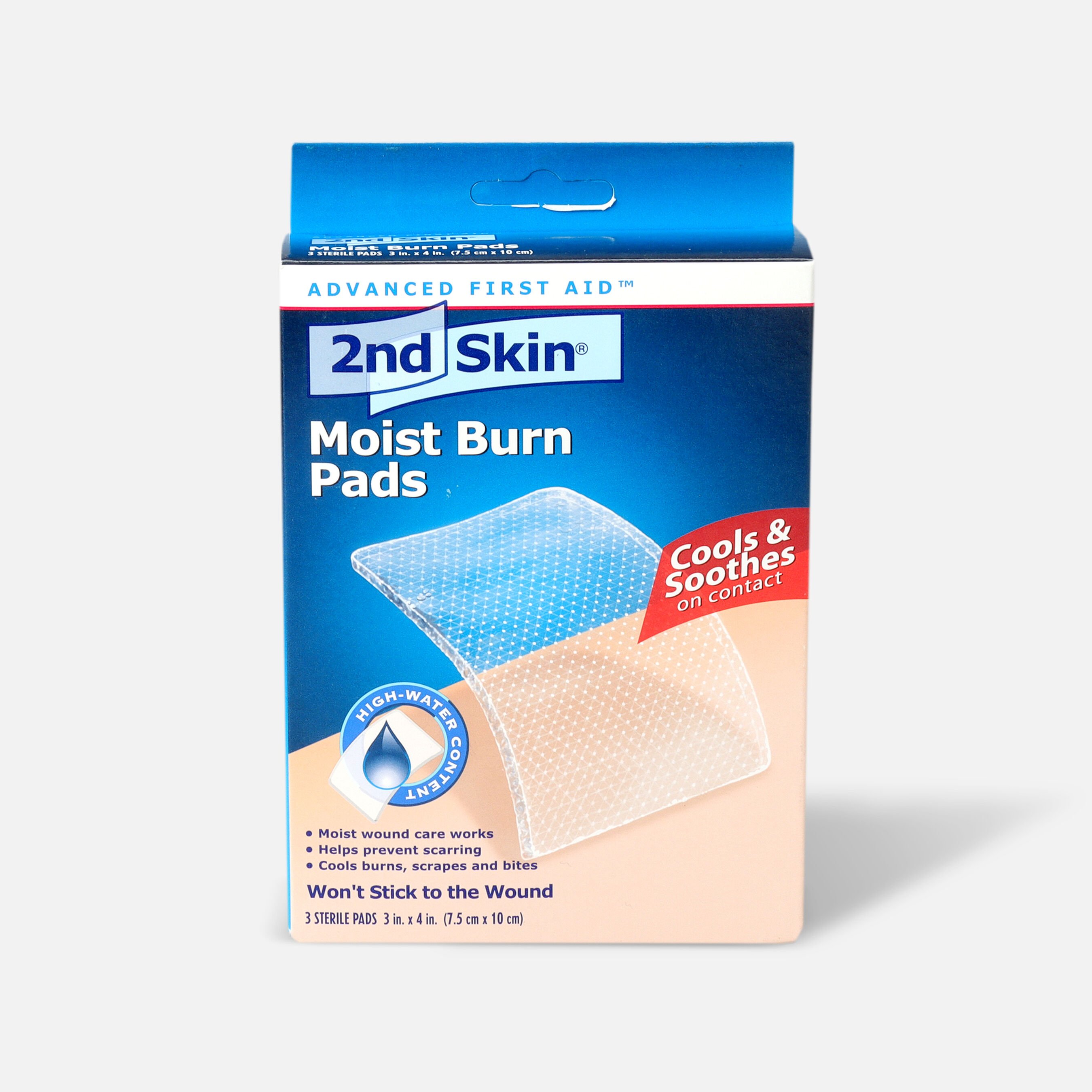 2nd Skin Moist Burn Large Pads 3"x4", 3 ea