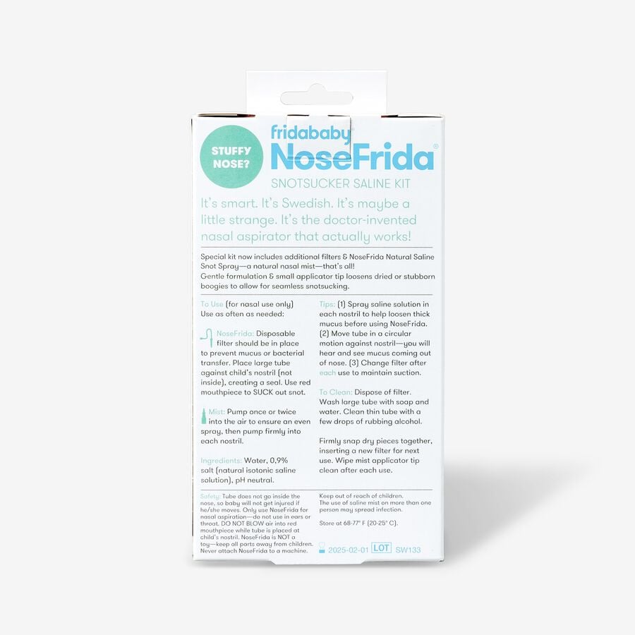 Frida Baby NoseFrida The Snotsucker Saline Kit, , large image number 1