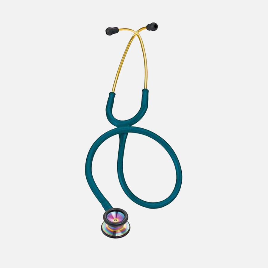 3M Littmann Classic II Pediatric Stethoscope, Caribbean Blue Tube with Rainbow Finish, 28", Caribbean Blue Tube with Rainbow Finish, large image number 1