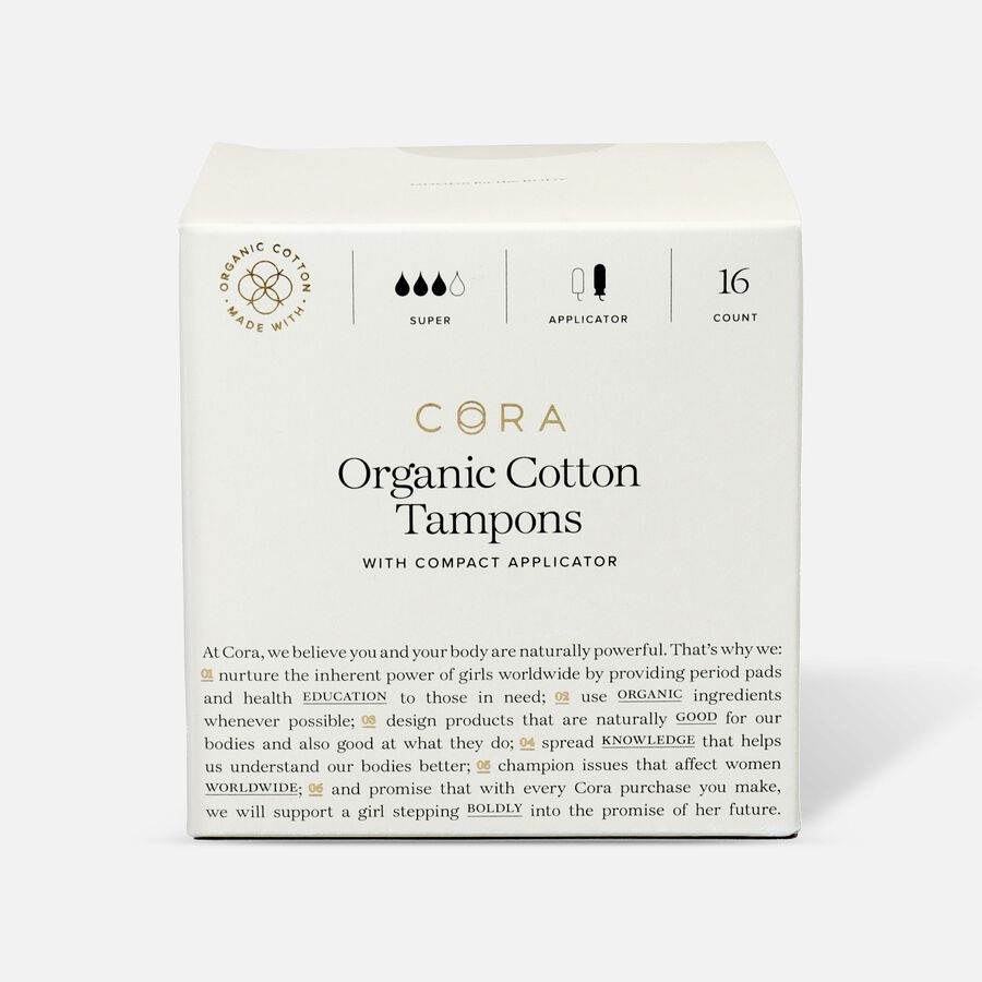 Cora Organic Cotton Applicator Tampons, 16 ct