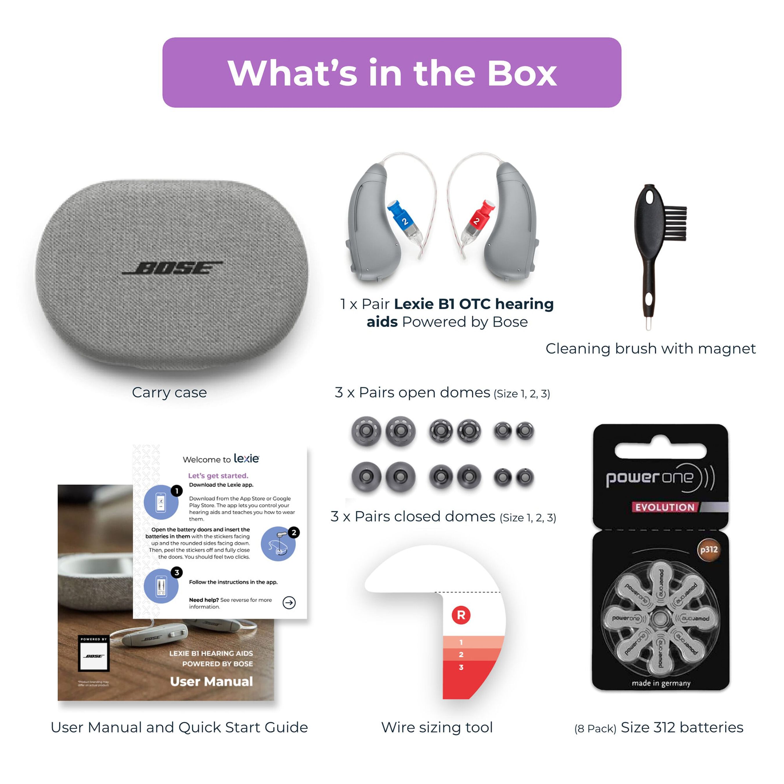 FSA Eligible Lexie B1 Powered by Bose Selffitting OTC Hearing Aids