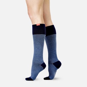 VIM & VIGR Cotton Compression Socks, Heathered Collection Navy, 30-40 mmHg