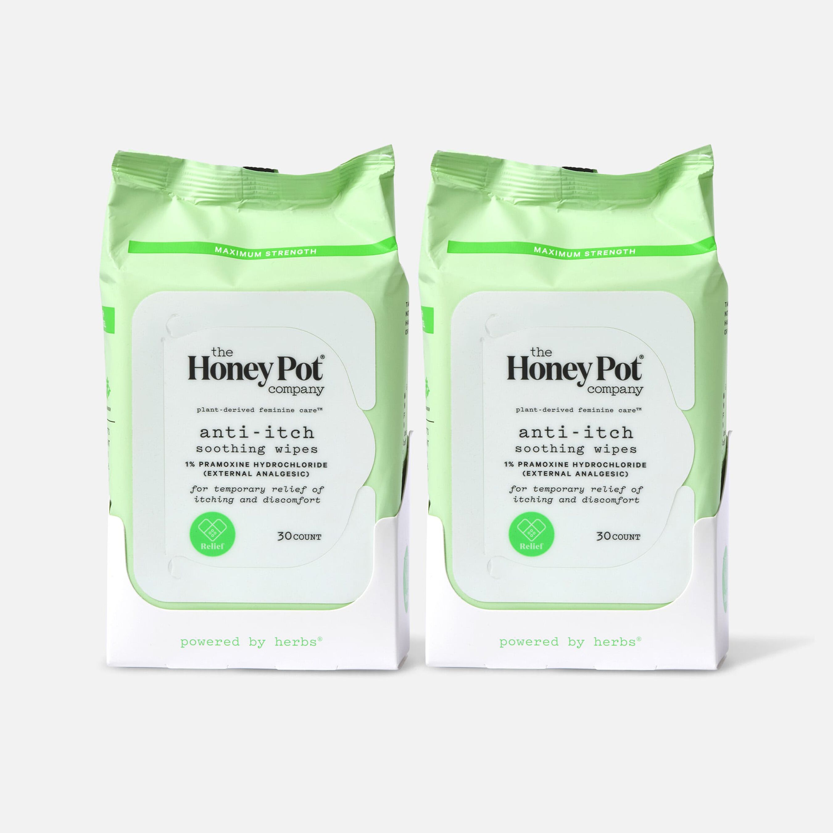 FSA Eligible The Honey Pot AntiItch Wipes with 1 Pramoxine & Witch