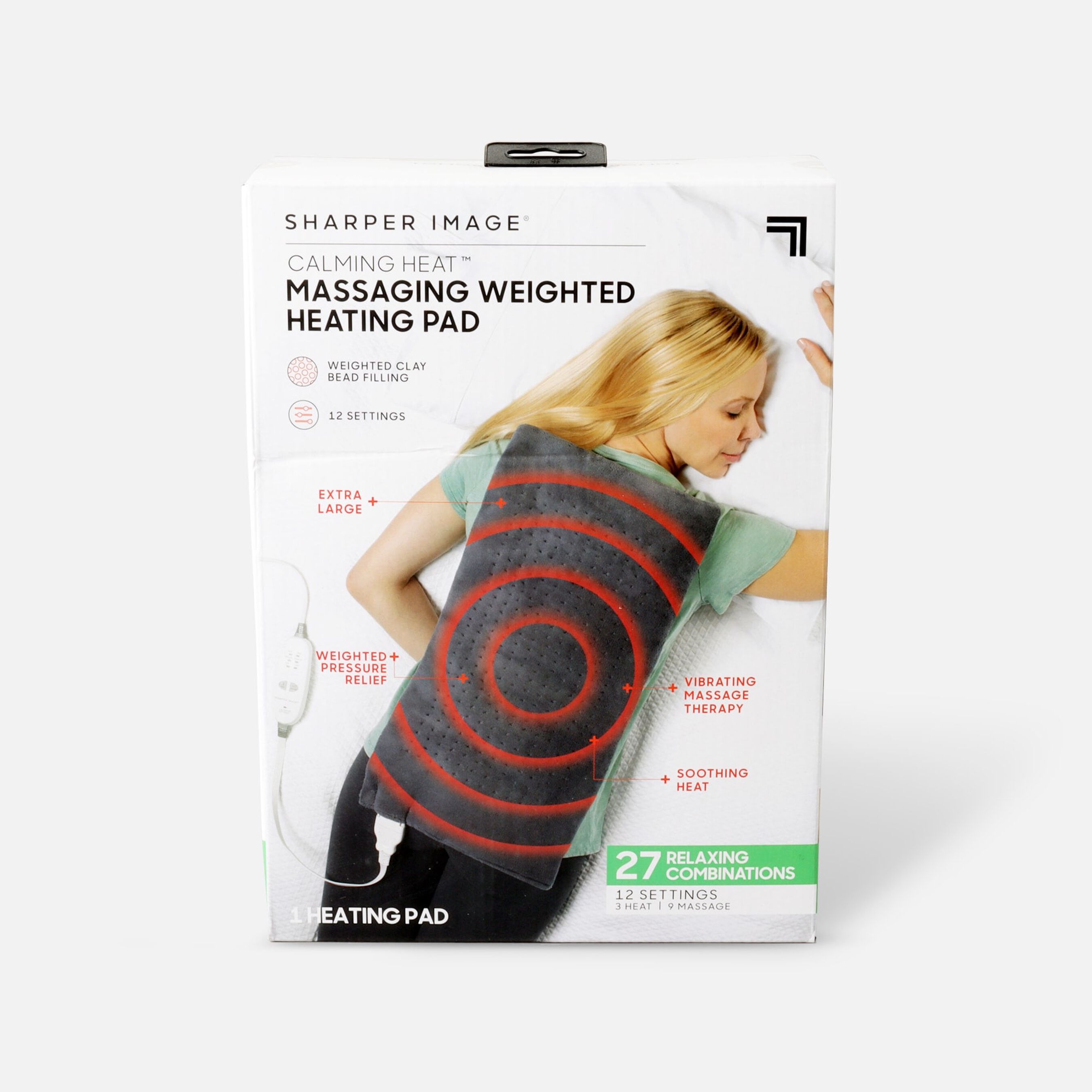 FSA Eligible Sharper Image® Calming Heat Massaging Weighted Heating Pad