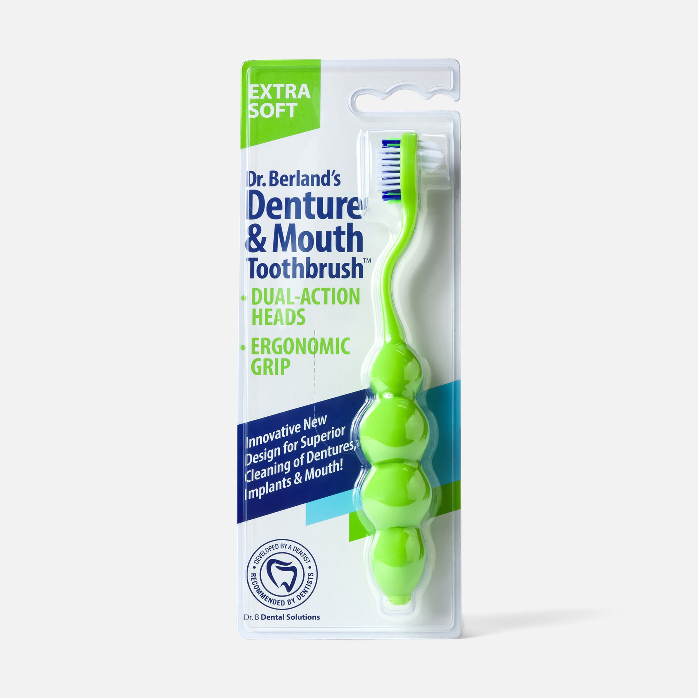 FSA Eligible Dr. B Denture & Mouth Toothbrush, Extra Soft Bristle FSA