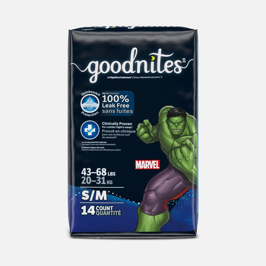 Goodnites Bedtime Underwear for Boys, S/M -14 ct., , large image number 0