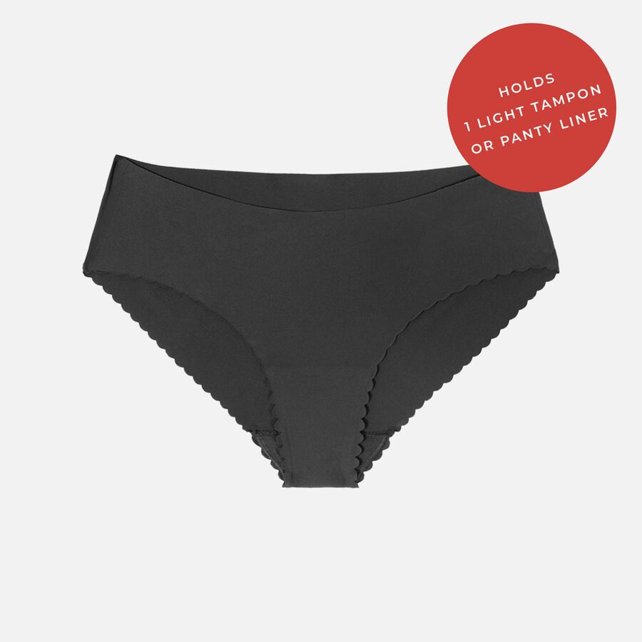 Proof® Period Underwear - Everyday Panties (1 Light Tampon/Panty Liner), Black, large image number 2