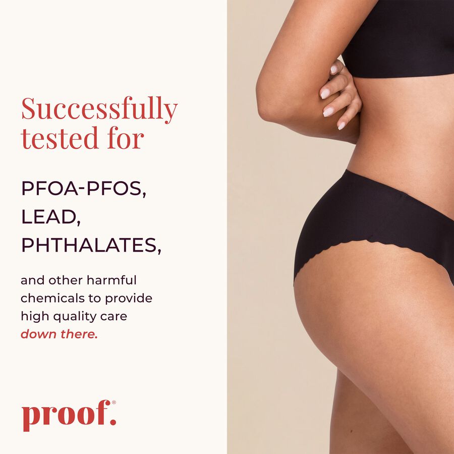 Proof® Period Underwear - Everyday Panties (1 Light Tampon/Panty Liner), Black, large image number 4