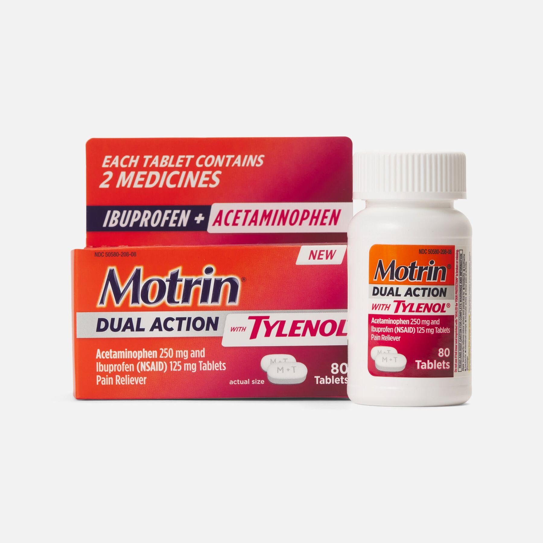 Fsa eligible motrin dual action with tylenol caplets 80 ct fsa store