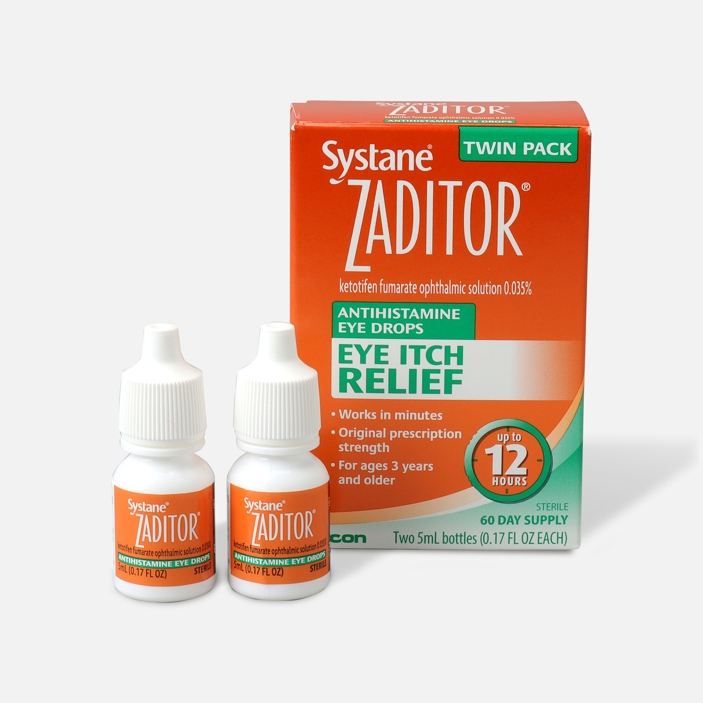 Systane Zaditor Eye Drops, Twin Pack
