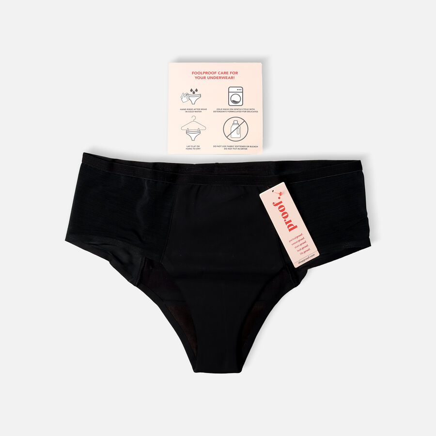 Proof® Leak & Period Underwear - Mesh Hipster (4 Tampons/8 tsps), Black, XL, , large image number 12
