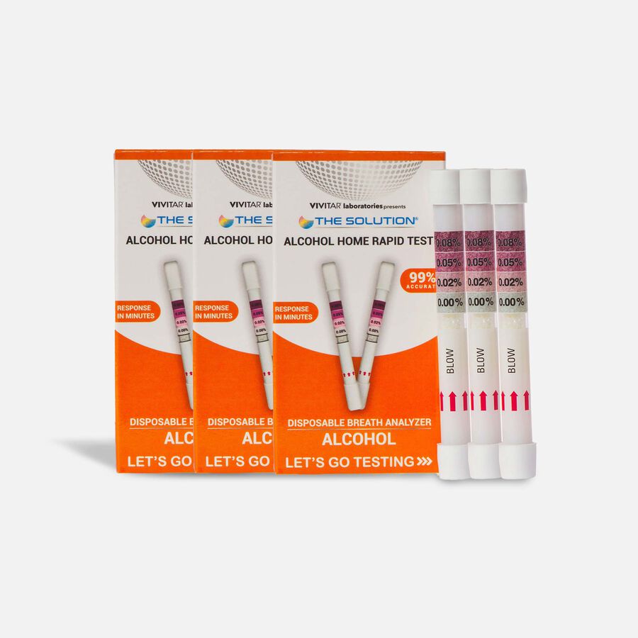 The Solution Alcohol Breath Analyzer Home Rapid Test, Disposable, 2 ct. (3-Pack), , large image number 0