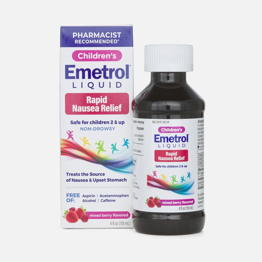 Emetrol Children's Liquid for Nausea and Upset Stomach, Mixed Berry, 4 oz., , large image number 0