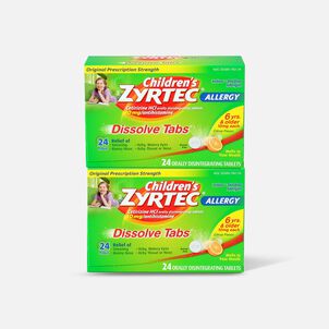 Children's Zyrtec 10mg Dissolve Tabs, Citrus Flavor, 24 ct (2-Pack)