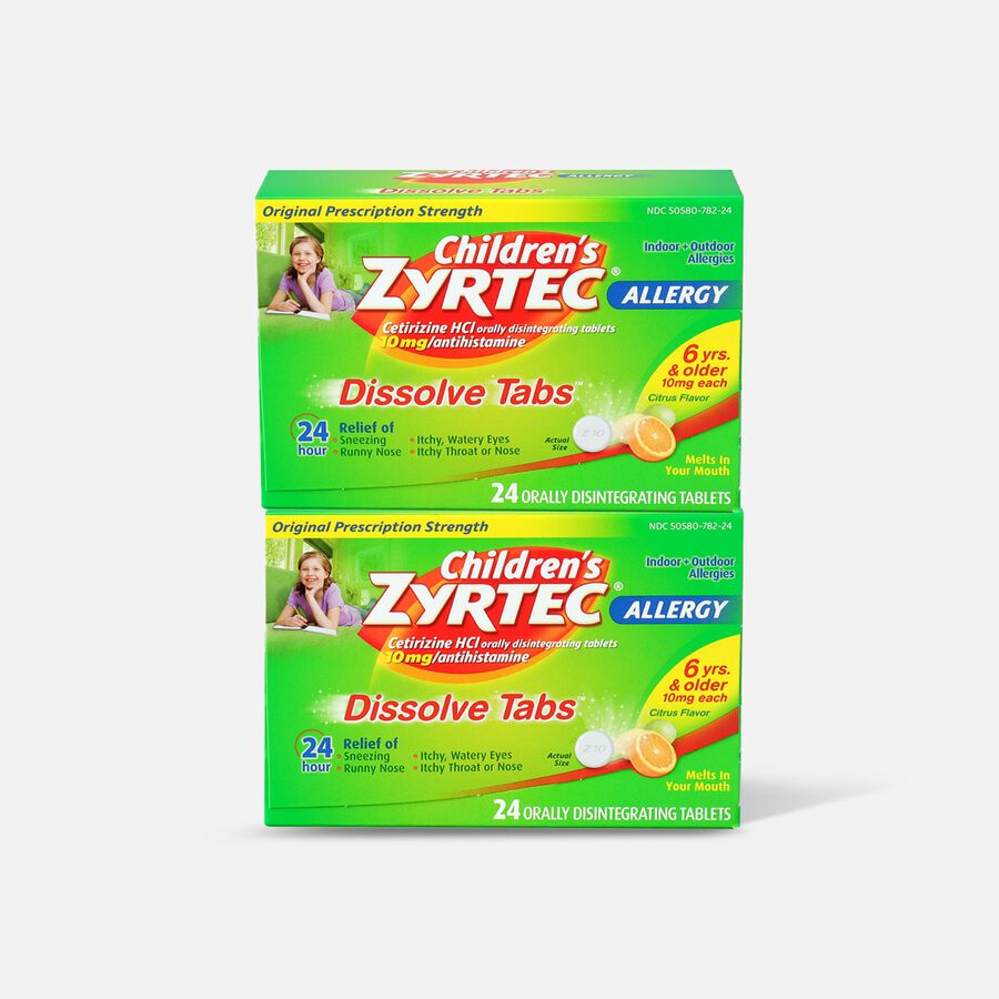 Children's Zyrtec 10mg Dissolve Tabs, Citrus Flavor, 24 ct (2-Pack), , large image number 0
