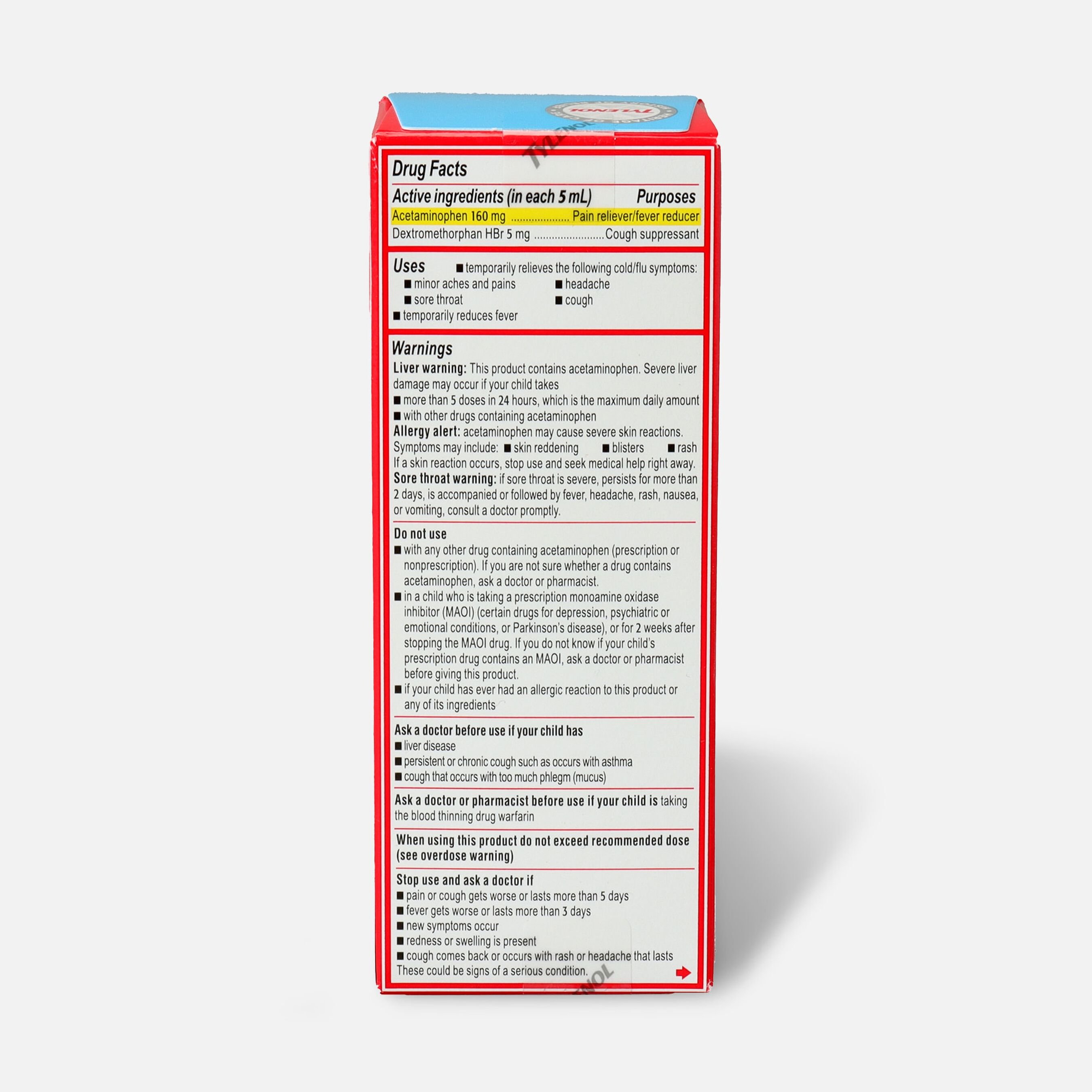 FSA Eligible Children's Tylenol Cold + Cough + Sore Throat, Bubblegum