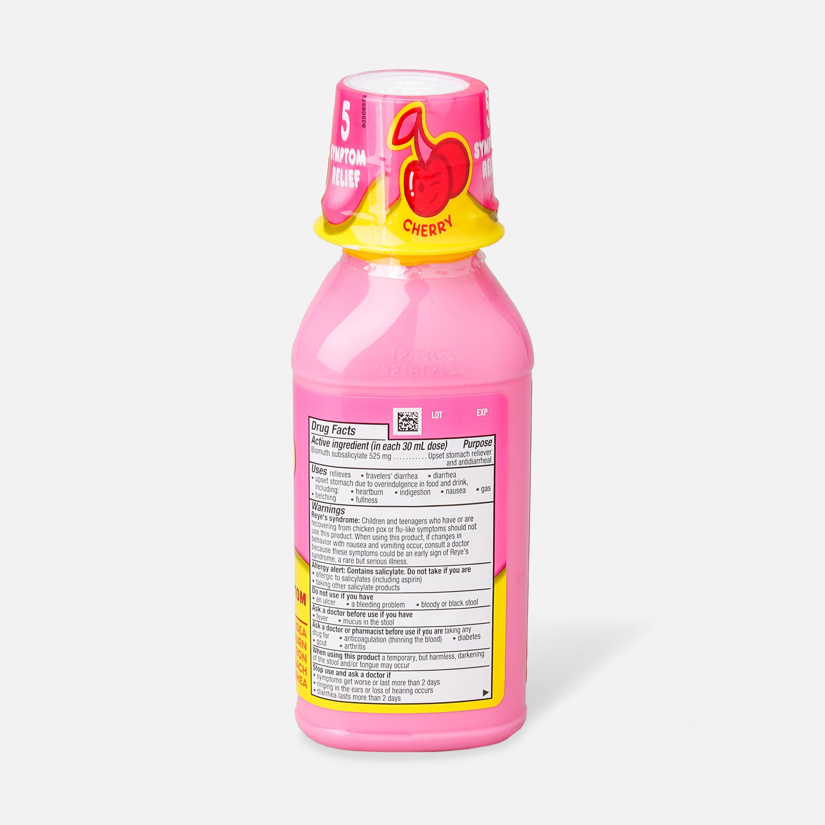 Pepto Bismol 5 Symptom Stomach Relief Liquid, Cherry Flavor, 8 Oz