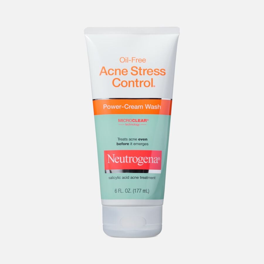 Neutrogena Oil-Free Acne Stress Control Power-Cream Wash, 6 fl oz., , large image number 0