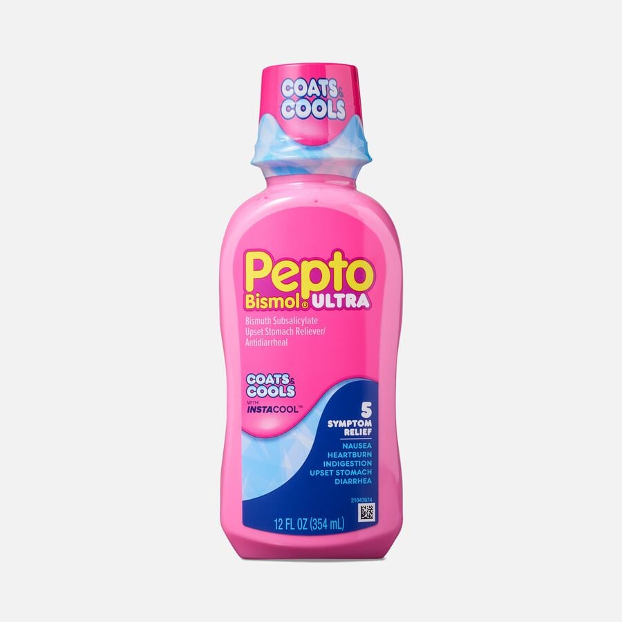 Pepto Bismol Ultra with Instacool Liquid for Nausea & Diarrhea Relief, 12 oz., , large image number 0