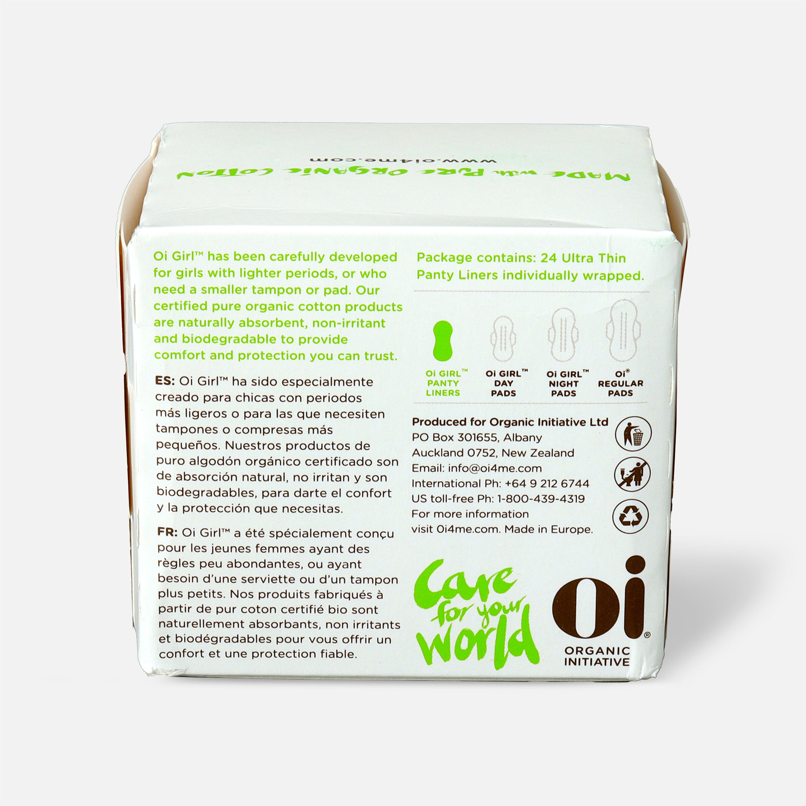 Oi Girl Organic Cotton Ultra Thin Panty Liners, 24ct