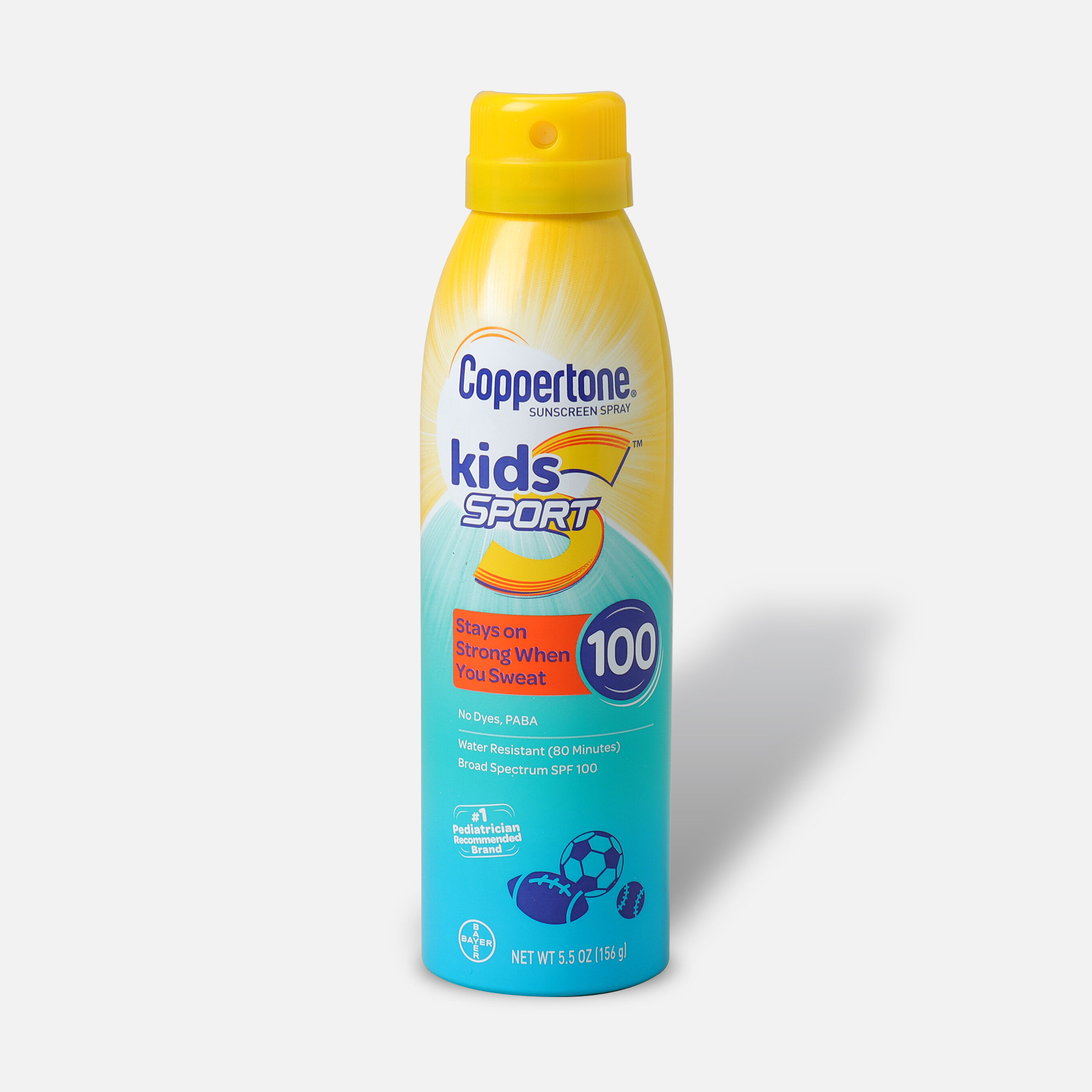 Coppertone Kids Sport Sunscreen Water Resistant Spray SPF 100, 5.5 oz