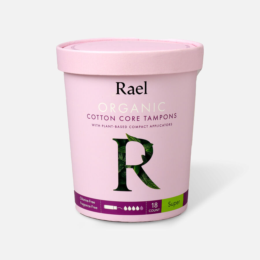 Rael Organic Cotton Core Tampons with Plant Based Compact Applicators, , large image number 3