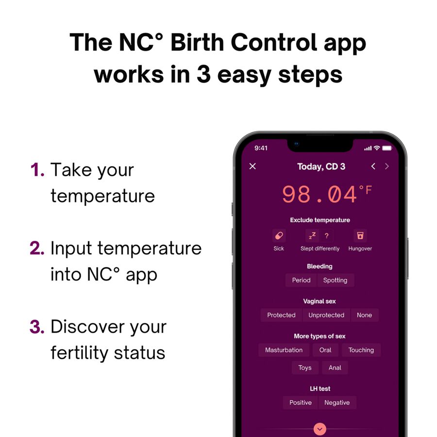 Natural Cycles 12 Month Birth Control with Basal Body Thermometer - 12 month Subscription, , large image number 1