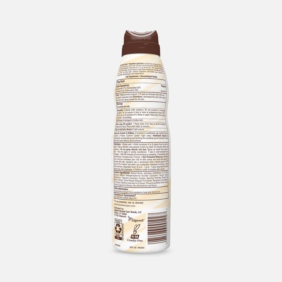 Hawaiian Tropic Silk Hydration Weightless Sunscreen Spray SPF 50, 6 oz., , large image number 1
