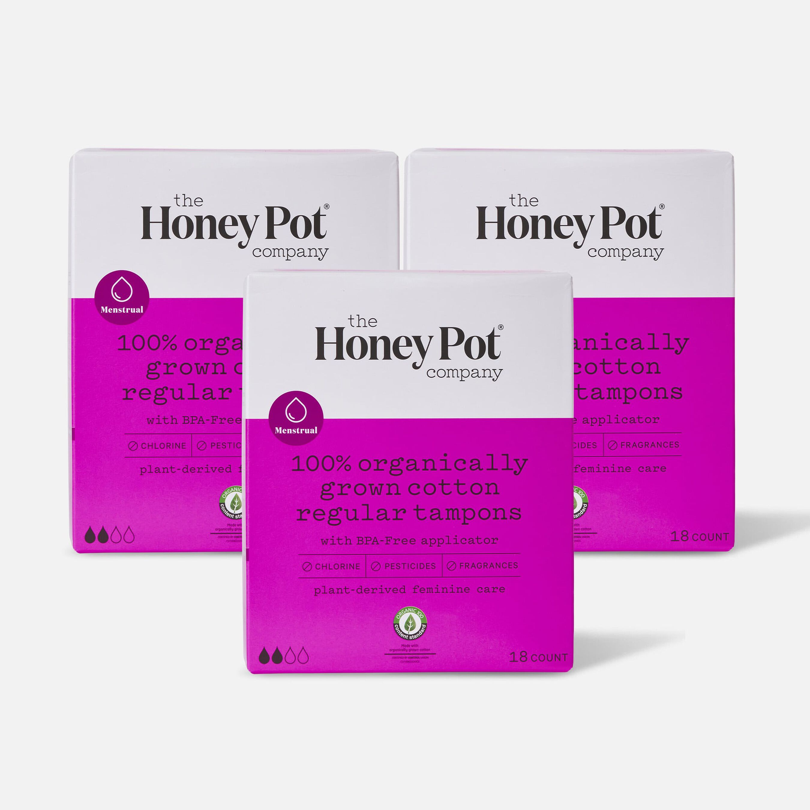 FSA Eligible The Honey Pot Regular Organic Cotton BPA Free Applicator